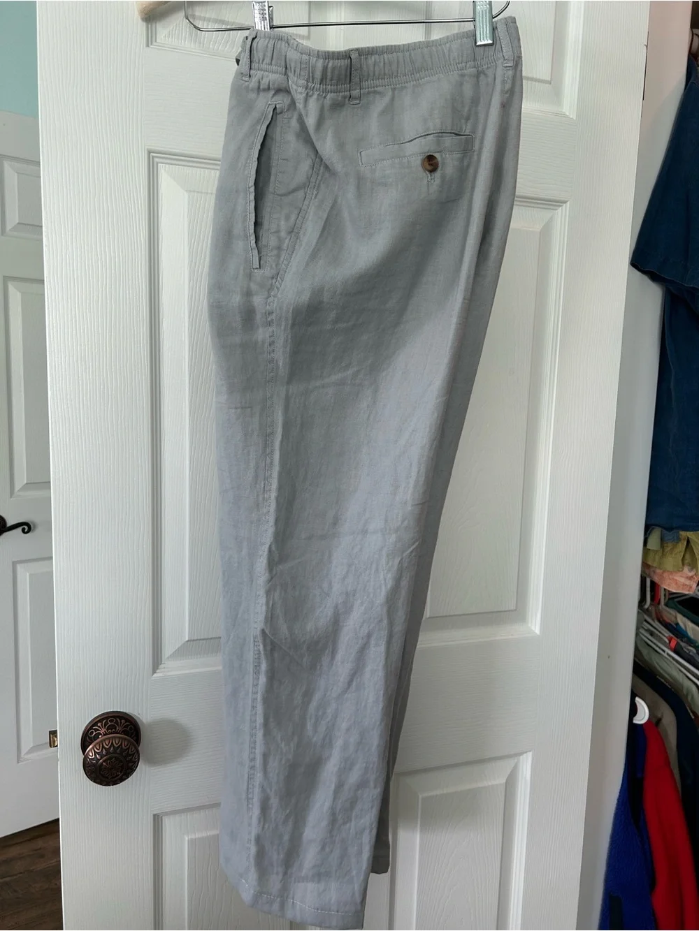 Club Room Light Gray Drawstring 100% Linen Chinos
